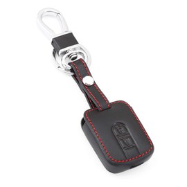 Happyit Leather Car Key Cover cases Keychain for Nissan Qashqai Micra Navara Almera 2 Buttons Remote