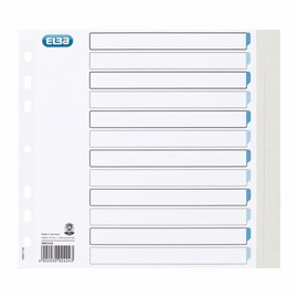 Elba 400012104 Strengthened Paper File for DIN A4 12 Taben 12-Piece teildeckend Light Grey Box Binder Ring Ring Binder Folder Blue Angel Design