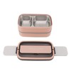 Double Layer Bento Box 316 Stainless Steel Compartment Portable Lunch