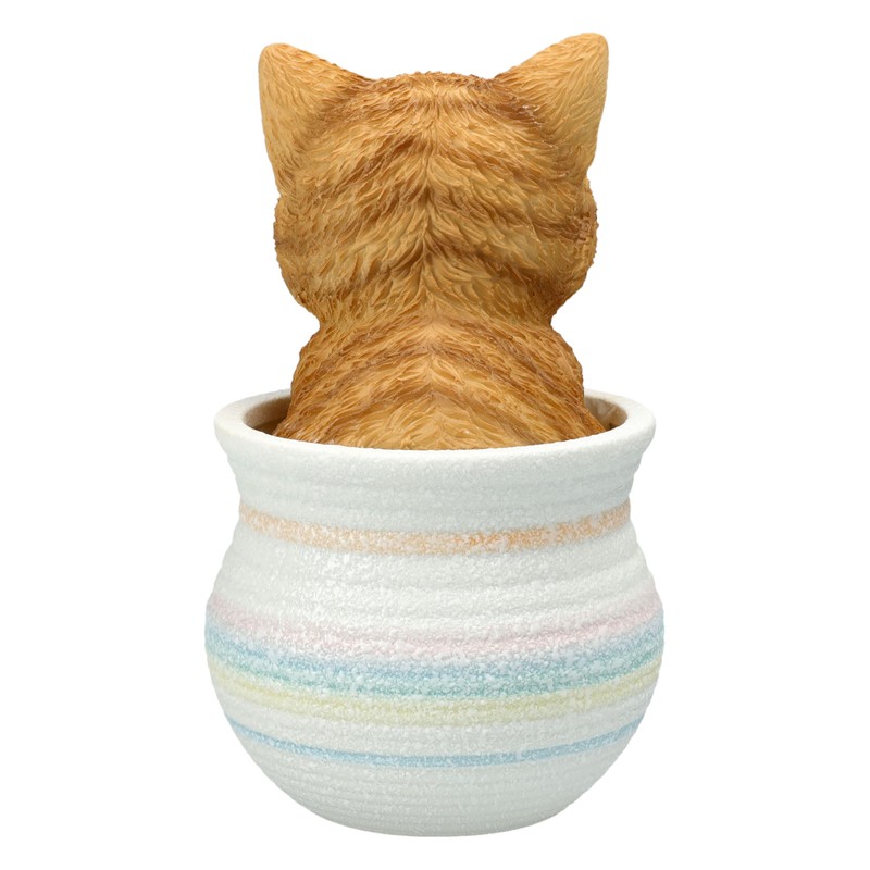 Figuren Shop GmbH Cat in Flower Pot - Orange Tabby