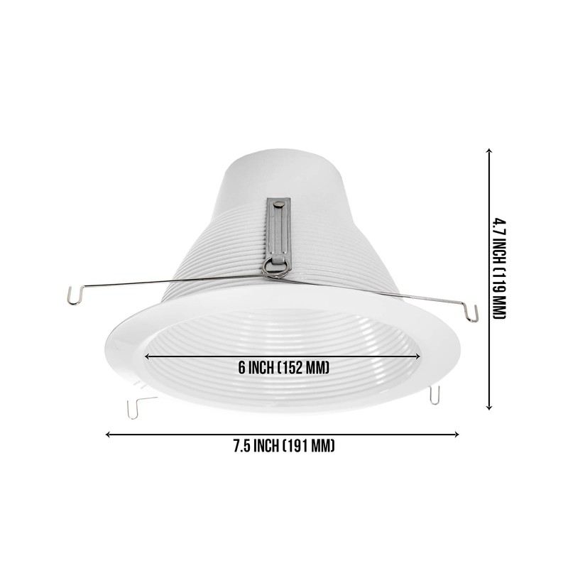 [6-Pack] PROCURU 6-Inch Recessed Light Shorty Cone Trim, Weatherproof Air-Tight,