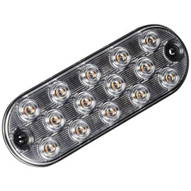 Maxxima M63353WYCL 14 LEDs Oval White/Amber 6.5" Emergency Warning Surface Mount 11 Selectable Flash Patterns