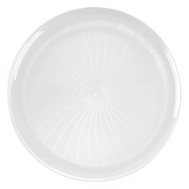 White Pavilion Round Plastic Trays (Pack of 2) - 14" | Premium Disposable Serving Platters for Parties, Events & Catering