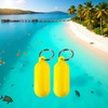 2 Pcs Yellow Floating Keychain Pills-Shape Float Key Rings for