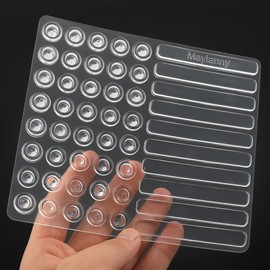 Cabinet Door Bumpers Clear, Sound Dampening Cushion Pads,Glass Table Top Anti Slip Pads, Soft Close Self Adhesive Rubber Bumper Strip (Round and Rectangular, 50 PCS)