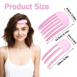 Wind Shaping Styling Comb for Fluffy Bangs,Easy High Crown Hair volume Clip for Roots, Hair Volumizer Styling Tools No-Trace Hair Root Lifting Clips for Men Women Hairstyle(Hot Pink)