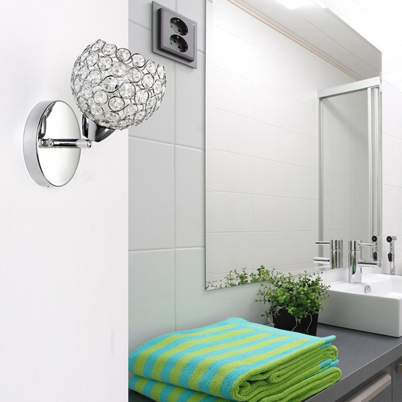 Crystal Wall Sconces Modern Wall Lamp G9 LED Round Bedroom
