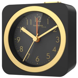 technoline Quarzwecker Modell C, analog, SCHL, Schwarz/Gold