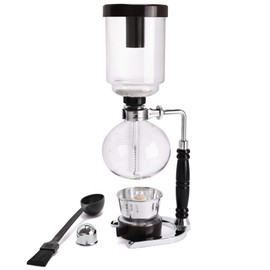 LUEUR Siphon Coffee Maker, Vacuum Coffee Brewer, Heat-Resistant 5-Cup Glass Siphon Coffee Maker with Reusable Cloth Filter, Hot Tea Maker for Home, Household and Office
