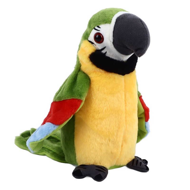 Electric Talking Parrot Plush Toy Soft Record Vocals Interactive Voice