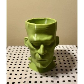 Bomb Pop Boutique 3D Printed Frank Head Frankensteins Monster Green Planter Pot Pencil Holder Pot