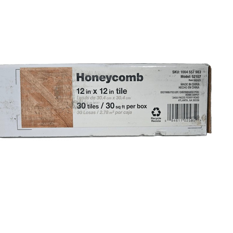 TrafficMaster Peel and Stick Honeycomb 12"x12" 30sqft Box 1004557983 52107