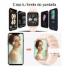 Reloj inteligente Mujer Smartwatch Deportiva Smartblacelet para mujer Rosa 1.96