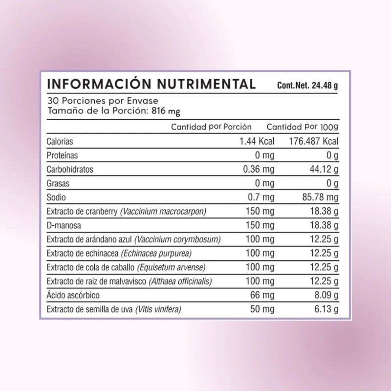 Vitaminas Salud Urinaria Con Cranberry Y D-manosa 60 Cáps Hh
