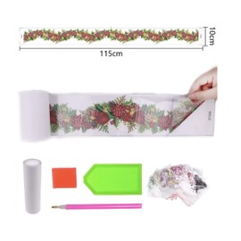 DIY Red and Gold Christmas Bauble Window Sticker Diamond Painting Art Kit Embroidery Rhinestone Ornament Decoration Approx 1 Metre Long