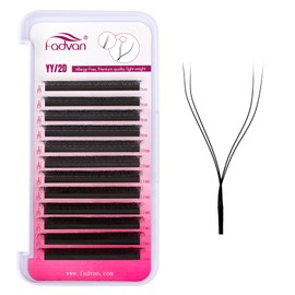 FADVAN 8D W-Shaped Volume Eyelashes, 0.07D Curl, 8-12 mm Mixed Length Eyelash Extension, Premade, Premade Lashes, Fan Eyelash Extensions, 8D W Eyelashes