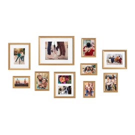 Kate and Laurel Adlynn Photo Frame Set, Set of 10, Varying Sizes, Gold, Traditional Glam Frame Collection for Wall