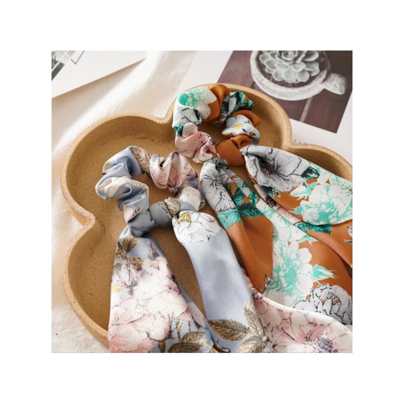 Hair Scarf Scruncheis for Women Knotted Bow Hair Ties Elastic