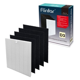 Flintar D360 Replacement Filter D3, Compatible with Winix D360 Air Purifier, H13 Grade Filtration and (4) Activated Carbon Filters, Item Number 1712-0101-02, D3 Filter