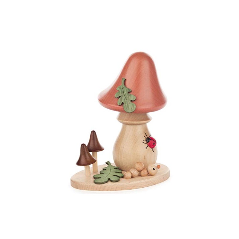 Drechslerei Kuhnert - Smoke Figurine, Smoking Mushroom, Approx. 14 cm,