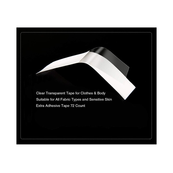 JOSALINAS Fashion Tape Double-Stick for Clothing Body 72 Counts, 0.7