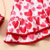 Toddler Girls Valentine Day Dresses Red Heart Print Lovely Dress