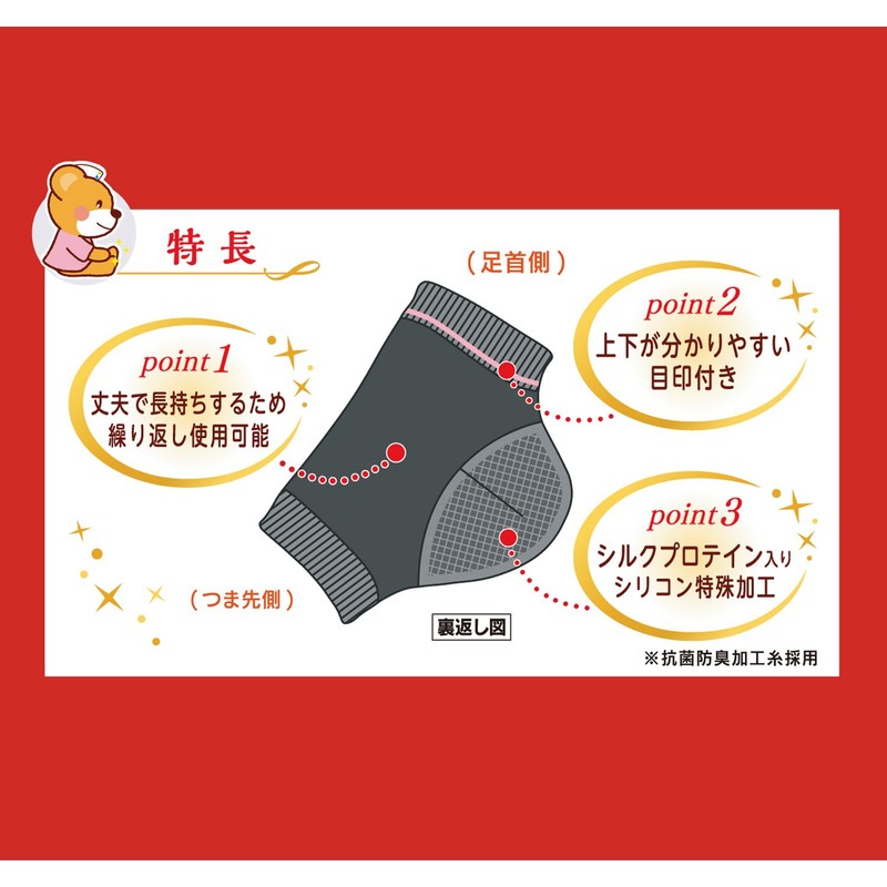 Smooth Heel Skin by putting on Heel Skin care socks