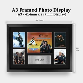 HWC Trading Top Gun 1 Gifts Printed Signed Autograph Presentation Display Montage for Movie Memorabilia Fans - A3 Framed