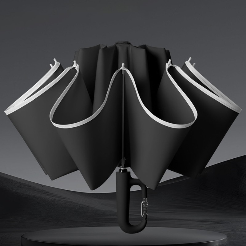 Automatic Umbrella Reflective Safety Strip Ring Buckle Umbrella Windproof Portable