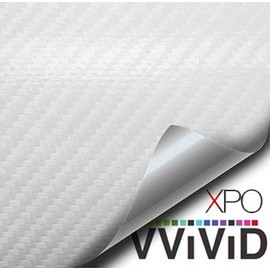 VViViD XPO White Carbon Fiber Car Wrap Vinyl Roll with Air Release Technology (1ft x 5ft)