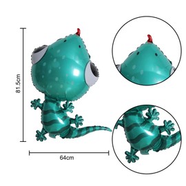 HIXNUG 4pcs Gecko Shape Balloons Chameleon Foil Balloons Lizard Foil Balls Reptile Themed Birthday Party Decoration Supplies for Kids