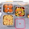 monoan 4 Pack Stainless Steel Sandwich Containers with Airtight Lids,