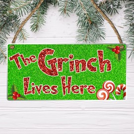 Festive Cheer Unleashed: Wooden Plaque - 19cm x 9cm, Ideal Christmas Decoration Gift for the Holiday Season Christmas Festive Decor (Acrylic Indoor & Outdoor Use)
