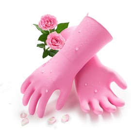 Vgo... 1 Pair Innovative Lined Dishwashing Gloves Long Sleeve Gloves for Kitchen, Bathroom Cleaning, Gardening, Pet Care, Painting (TP1117)