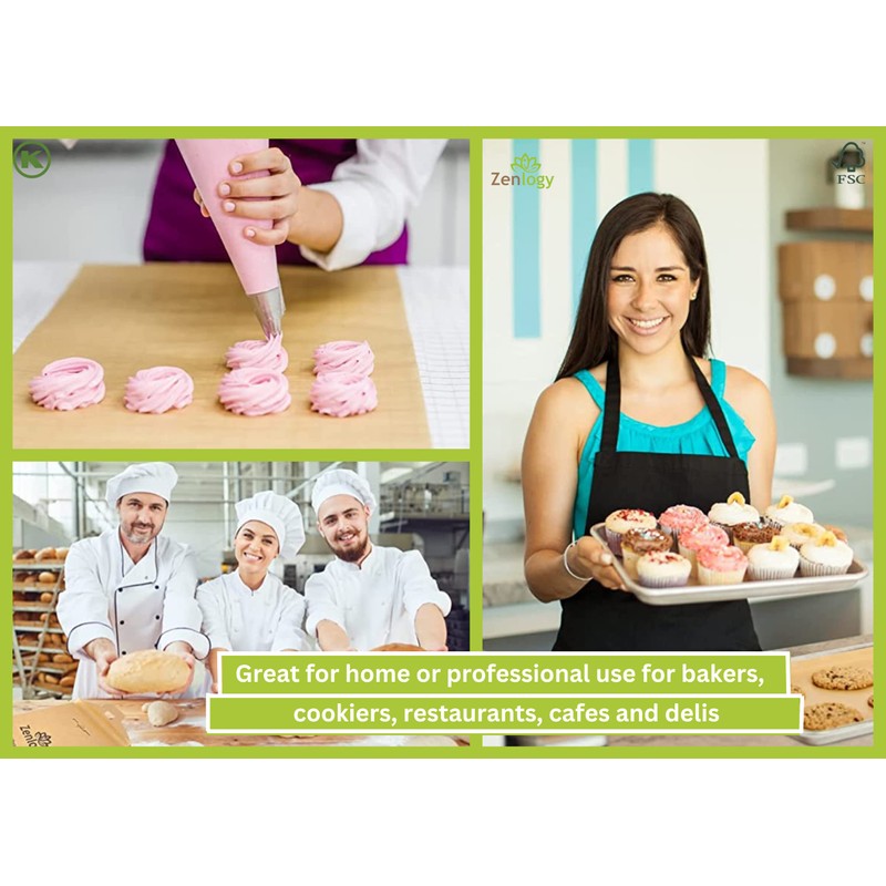 Zenlogy Parchment Paper Sheets 12x16 (100 sheets) for Baking -