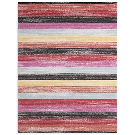 Nicole Miller New York Patio Sofia Estelle Indoor/Outdoor Area Rug, Red/Pink, 5'2"x7'2" Rectangle
