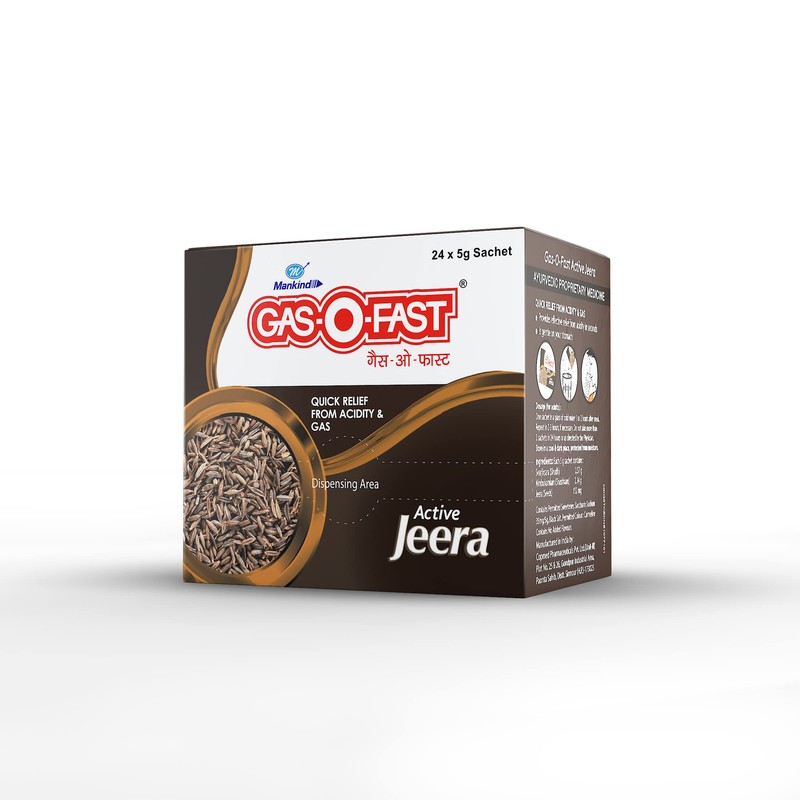 MANKIND CONFETTIWOW Mankind Gas-O-Fast for Relieving Acidity, Active Jeera- 5