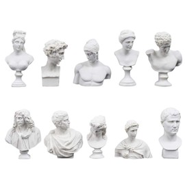 EXCEART 10pcs Mini Figures Greek Mythology Statue Resin Sculpture World Famous Figure Home Desktop Decor Retro Art Statue Room