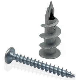 Tradeals (Pack of 50) Plasterboard Fixings with Screws Heavy Duty Metal Self-Drill Professional Quality Plasterboard Wall Fixings Plasterboard Zinc Alloy Self-Drill Anchor 32mm Stud Wall Screws