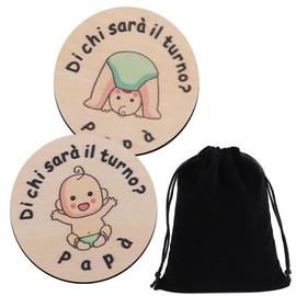 Baby Gift Boy Girl, Pack of 2 Gifts for Birth, Pregnancy Gift, Wooden Decision Coin, Gift Idea for Expectant Mothers, Christening Gifts for Girls, Christening Gifts for Girls, Italian