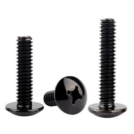 KOSJETHAS #6-32 x 1/2" Truss Head Phillips Machine Screws, 304 Stainless Steel 18-8, UNC Full Thread, Black Finish, 50 Pcs