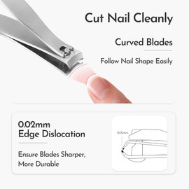 TerresaCOS Nagelknipser-Set für Herren, 3-in-1 robuster Zehennagelschneider mit Feile, Edelstahl, gebogene Klingen, Fingernagelschneider für Senioren, persönliches Pediküre-Set, Silber, TSOS-NC001