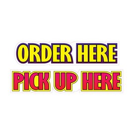 Food Truck Decals Order Here Pick up Concession Restaurant Die-Cut Vinyl Sticker U9 & Sign 10 in on Longest Side