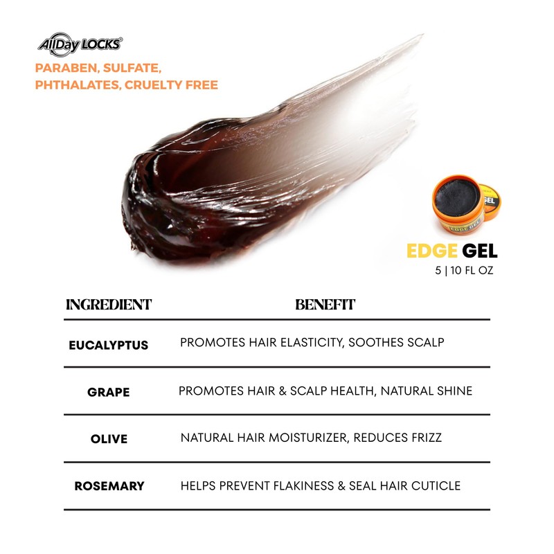 AllDay Locks Edge Gel (10 oz) | Extreme Hold, Moisturizing