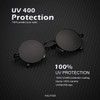 KALIYADI Round Polarized Sunglasses for Men Women Retro Metal Hippie