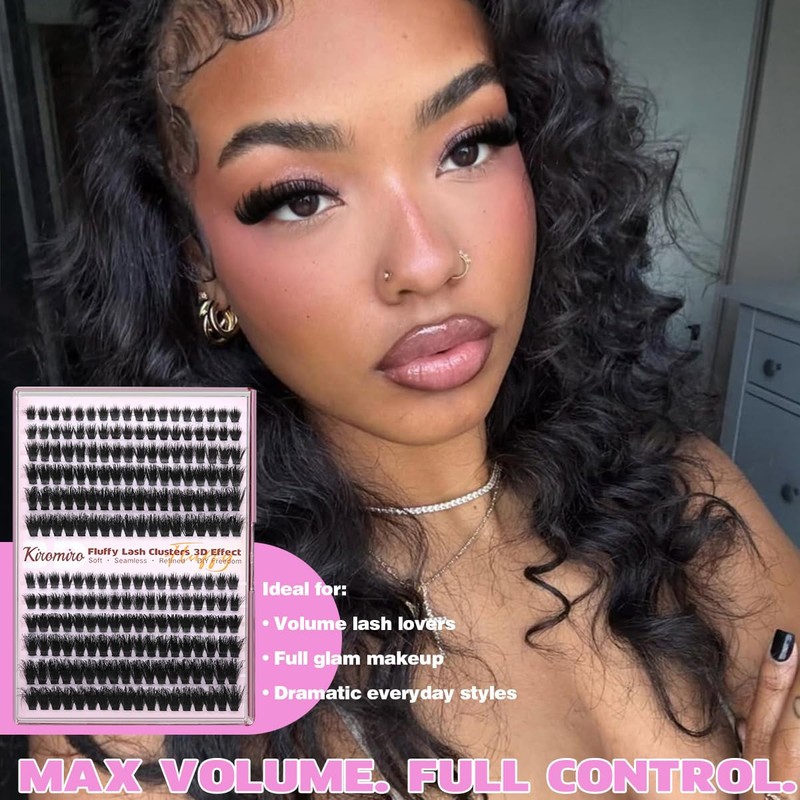 Kiromiro Fluffy Lash Clusters Volume 8-20mm DIY Individual Lash Extensions