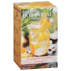 Bigelow Botanicals Pineapple Coconut Mango, Caffeine Free Herbal Tea with Pineapple and Coconut Flavor, 18 Count (Pack of 6), 108 Total Tea Bags
