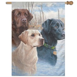 Labrador Dog Lab Yellow Chocolate Garden Flag 28x40 Inch-Welcome Garden Flag