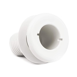 Five Oceans White Straight Thru-Hull Fitting Connection for Hose, 1-1/2 inches, Injection Molded Polypropylene, Barbed, Resist Harsh Conditions, FO-1867