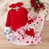 Carolilly Baby Girl Heart Outfits of 3-Piece for Saint-Valentine, Lovely